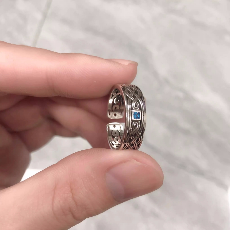 Ethnic Modern Fashion - المشتري 925 فضة الأزواج خاتم أنيق